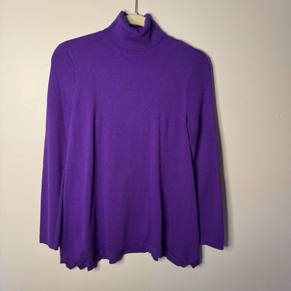 Lauren Ralph Lauren Turtleneck Knit Sweater Womens Medium Purple Wool Blend